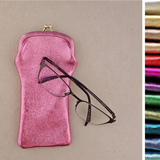 Etui lunette cuir avec fermoir rétro