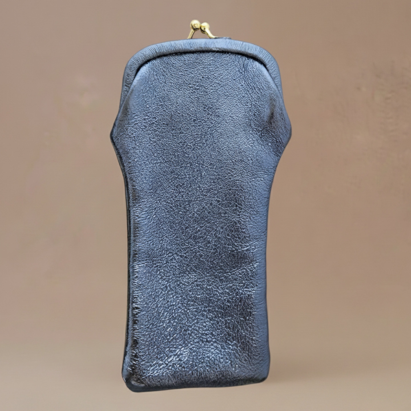 Etui lunette cuir avec fermoir rétro
