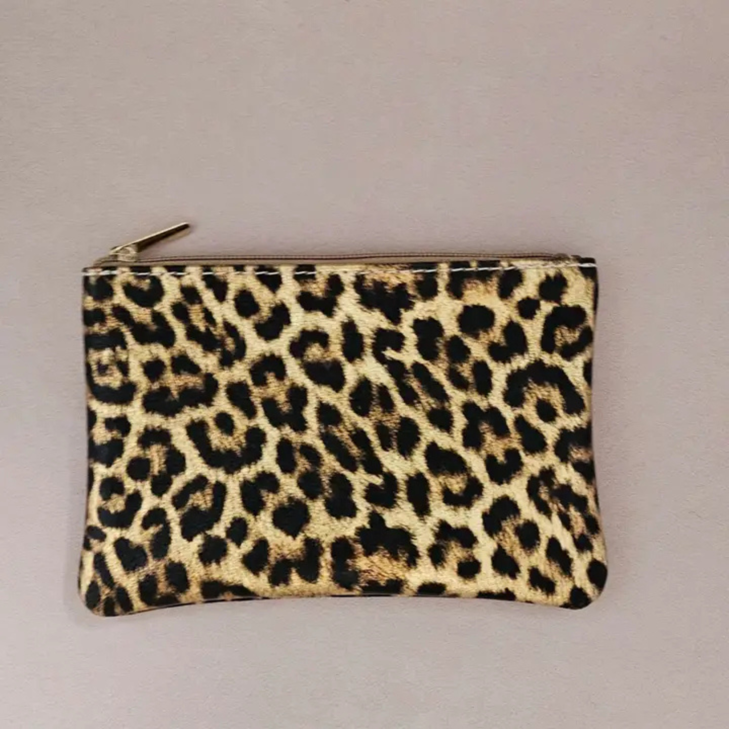 Pochette en cuir avec fermeture éclair