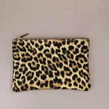 Pochette en cuir avec fermeture éclair