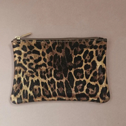 Pochette en cuir avec fermeture éclair