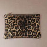 Pochette en cuir avec fermeture éclair