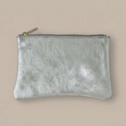 Pochette en cuir avec fermeture éclair