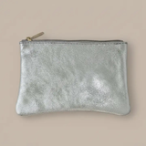 Pochette en cuir avec fermeture éclair