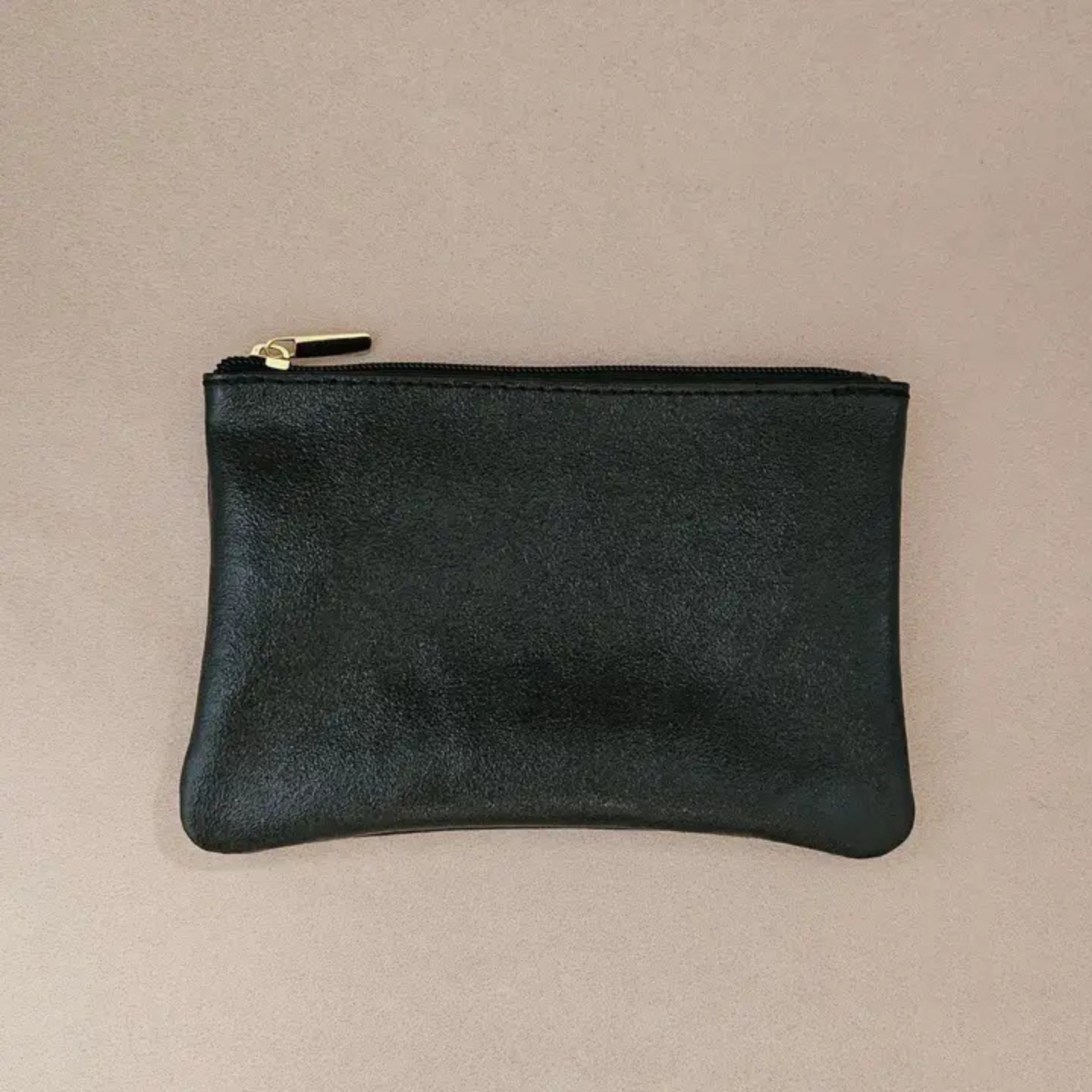 Pochette en cuir avec fermeture éclair