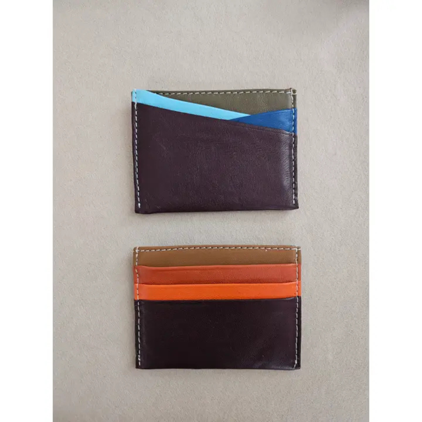 Porte carte en cuir upcyclé