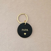 Porte clé cuir rond papa