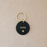 Porte clé cuir rond papa